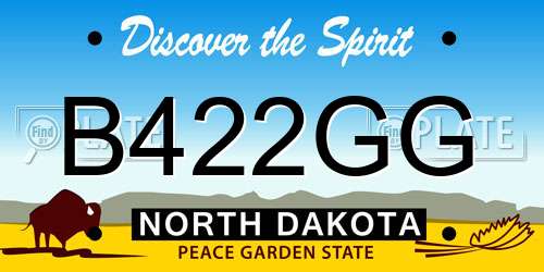 B422GG North Dakota License Plate
