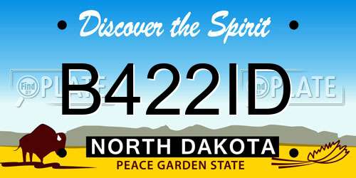 B422ID North Dakota License Plate