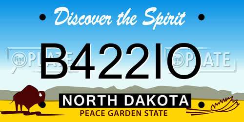 B422IO North Dakota License Plate
