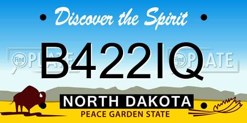 B422IQ North Dakota License Plate