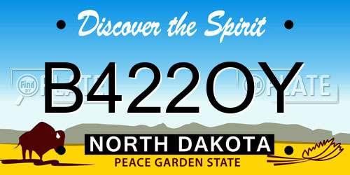 B422OY North Dakota License Plate