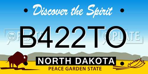 B422TO North Dakota License Plate