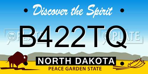 B422TQ North Dakota License Plate