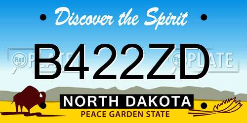 B422ZD North Dakota License Plate