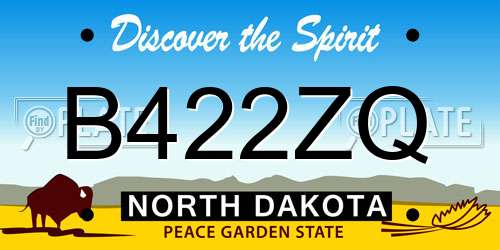 B422ZQ North Dakota License Plate