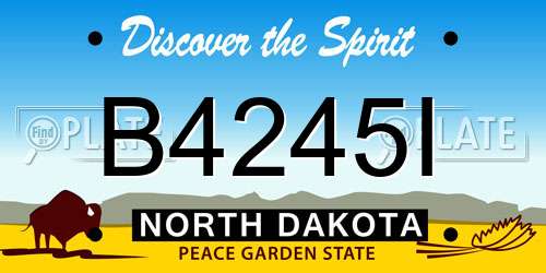 B4245I North Dakota License Plate