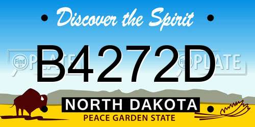 B4272D North Dakota License Plate