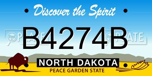 B4274B North Dakota License Plate
