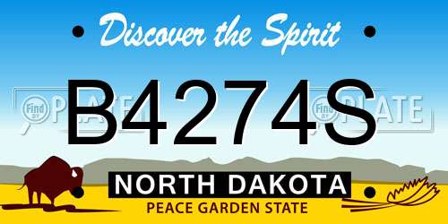 B4274S North Dakota License Plate