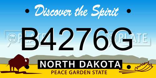 B4276G North Dakota License Plate