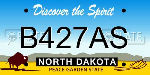 B427AS North Dakota License Plate