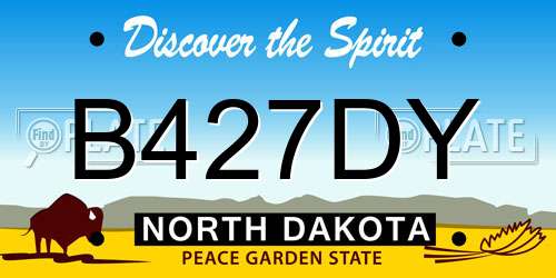 B427DY North Dakota License Plate