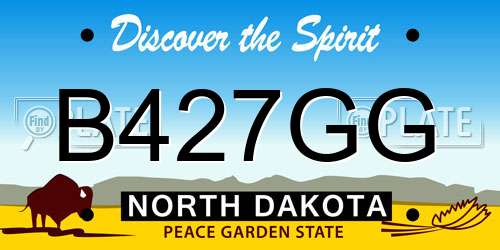 B427GG North Dakota License Plate