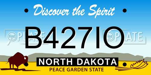 B427IO North Dakota License Plate