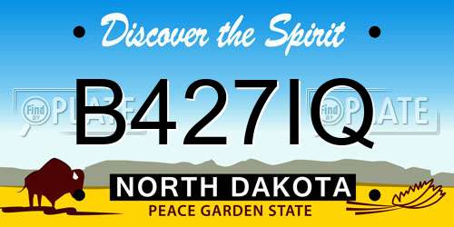 B427IQ North Dakota License Plate