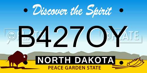 B427OY North Dakota License Plate