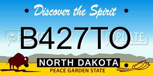 B427TO North Dakota License Plate
