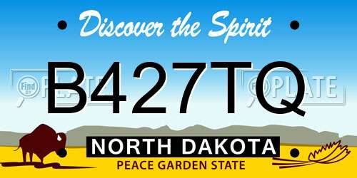 B427TQ North Dakota License Plate