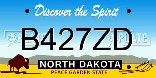 B427ZD North Dakota License Plate