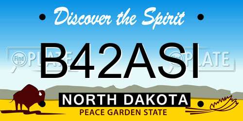 B42ASI North Dakota License Plate