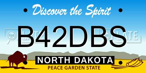 B42DBS North Dakota License Plate
