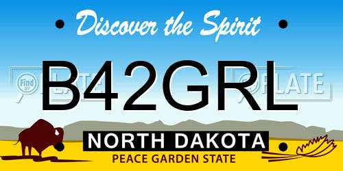 B42GRL North Dakota License Plate