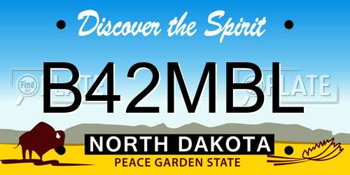 B42MBL North Dakota License Plate