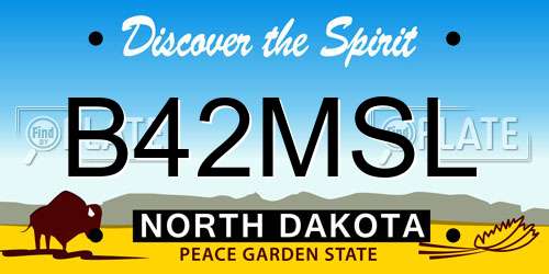 B42MSL North Dakota License Plate