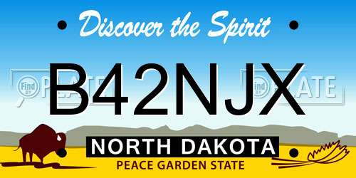B42NJX North Dakota License Plate