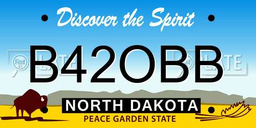 B42OBB North Dakota License Plate