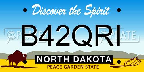 B42QRI North Dakota License Plate