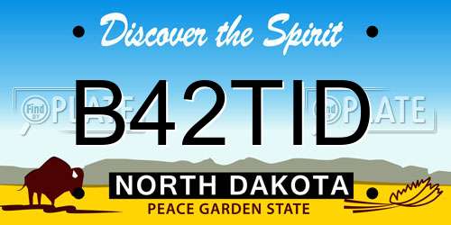 B42TID North Dakota License Plate