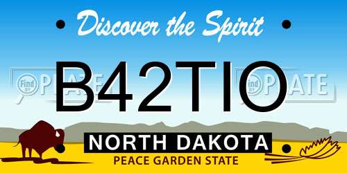 B42TIO North Dakota License Plate