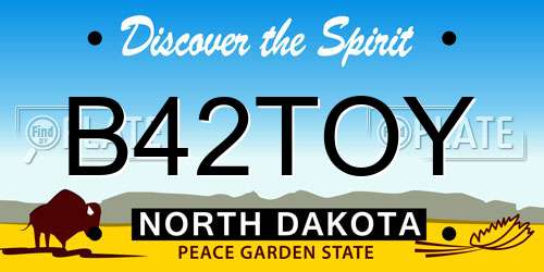 B42TOY North Dakota License Plate