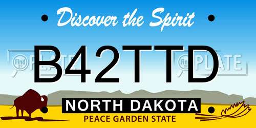 B42TTD North Dakota License Plate