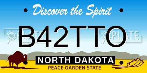 B42TTO North Dakota License Plate