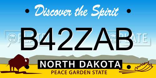 B42ZAB North Dakota License Plate