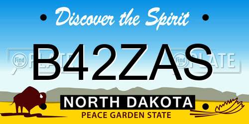B42ZAS North Dakota License Plate