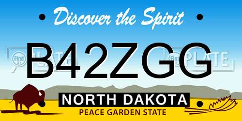 B42ZGG North Dakota License Plate