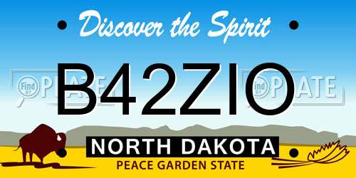 B42ZIO North Dakota License Plate