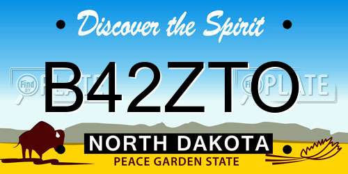 B42ZTO North Dakota License Plate