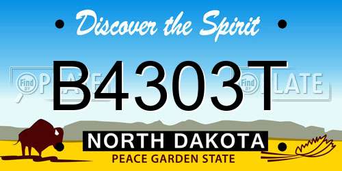 B4303T North Dakota License Plate