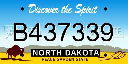 B437339 North Dakota License Plate