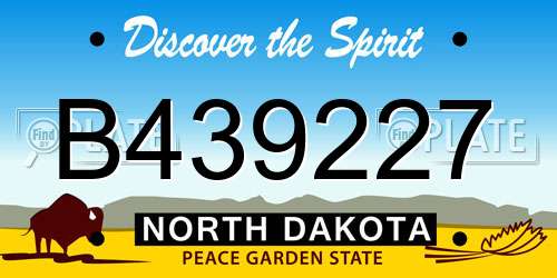 B439227 North Dakota License Plate