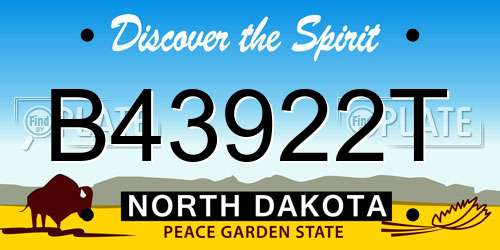 B43922T North Dakota License Plate