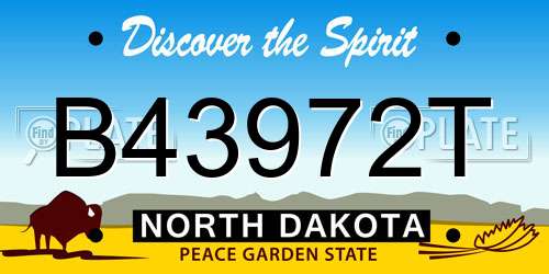 B43972T North Dakota License Plate