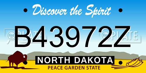 B43972Z North Dakota License Plate