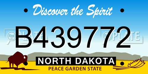 B439772 North Dakota License Plate