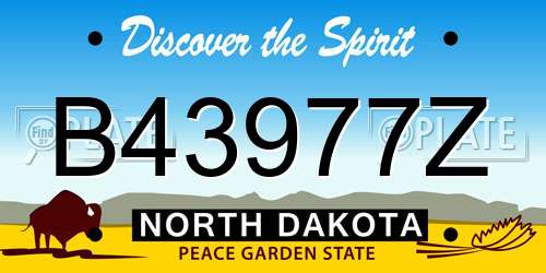 B43977Z North Dakota License Plate