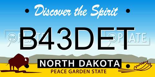 B43DET North Dakota License Plate